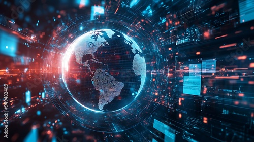 Global Network: Data Flow and Digital Connections