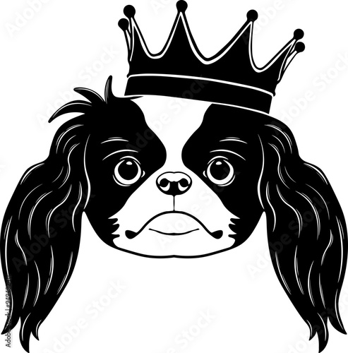 Japanese Chin Wearing A Crown