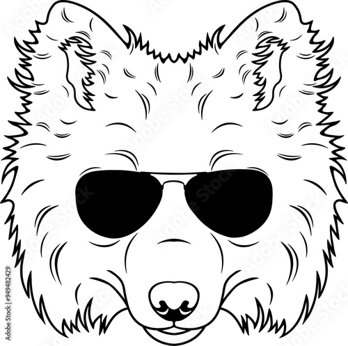 Japanese Spitz In Sunglasses
