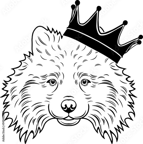 Keeshond Wearing A Crown