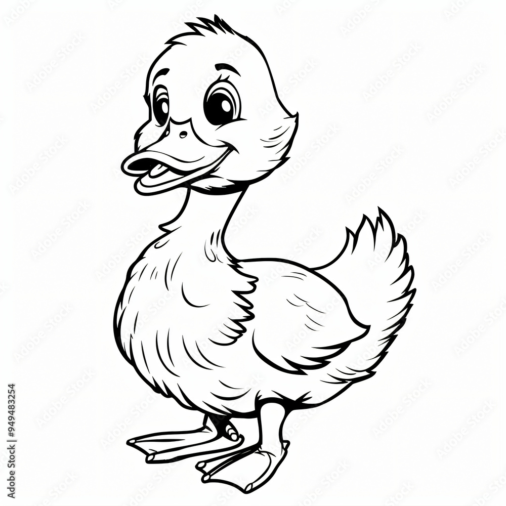 duck children coloring book page isolated duck children coloring book page isolated