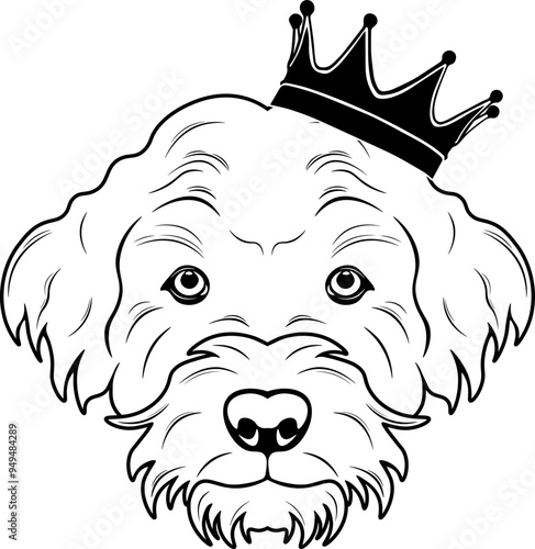 Labradoodle Wearing A Crown