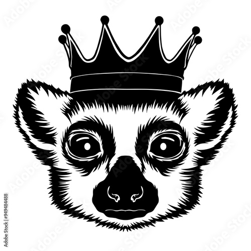 Lemur Wearing A Crown