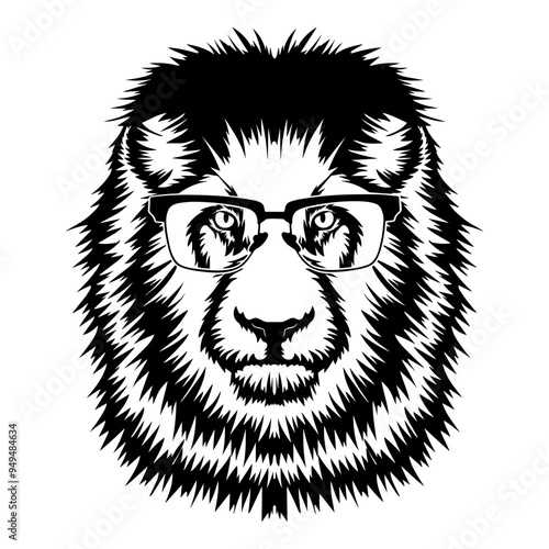 Lion In Glasses