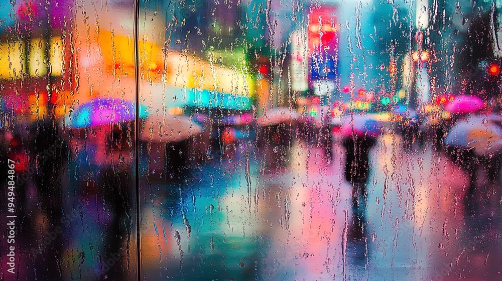 Rainy Window Delight: Captivating Art for Home Decor - A Vibrant Poster Showcasing Colorful Light Reflections and a Blurry Street Scene, Perfect for Adding Charm to Any Space! Rainy Window Delight: Captivating Art for Home Decor - A Vibrant Poster Showcasing Colorful Light Reflections and a Blurry Street Scene, Perfect for Adding Charm to Any Space!