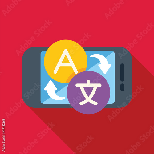 Smartphone displaying a language translation app converting english to chinese characters