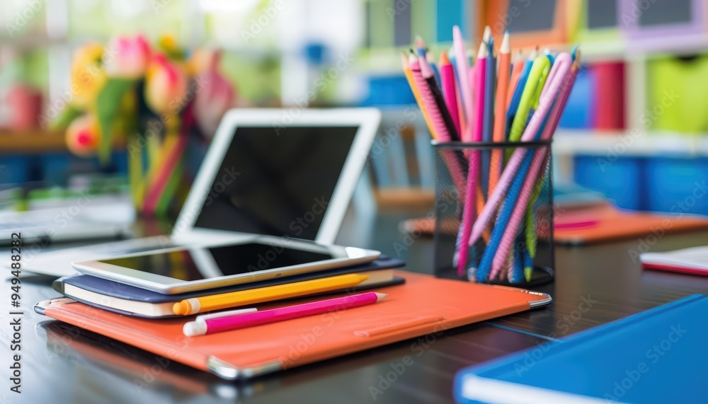 Tech gadgets like tablets and laptops have become integral school equipment in modern education Tech gadgets like tablets and laptops have become integral school equipment in modern education