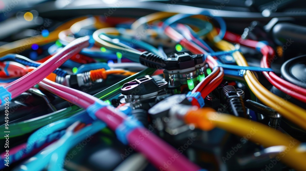 Automotive and manufacturing industry plastic connectors. AI generated images Automotive and manufacturing industry plastic connectors. AI generated images