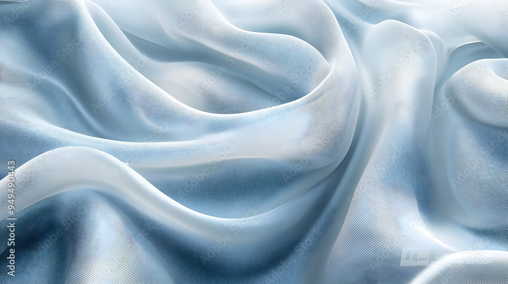 Obraz premium Soft Blue Silk Fabric Drape Texture Background
