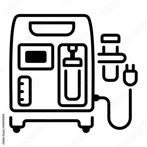 An outline icon of oxygen concentration
