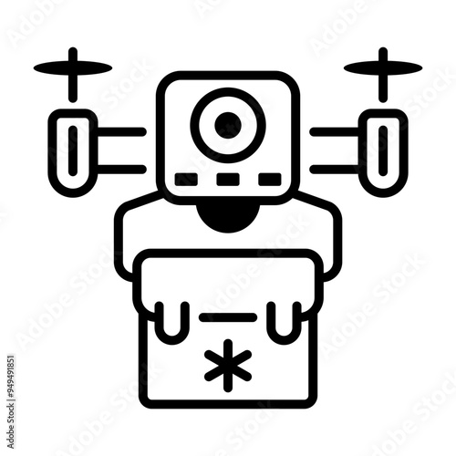 A line style icon of drone delivery 