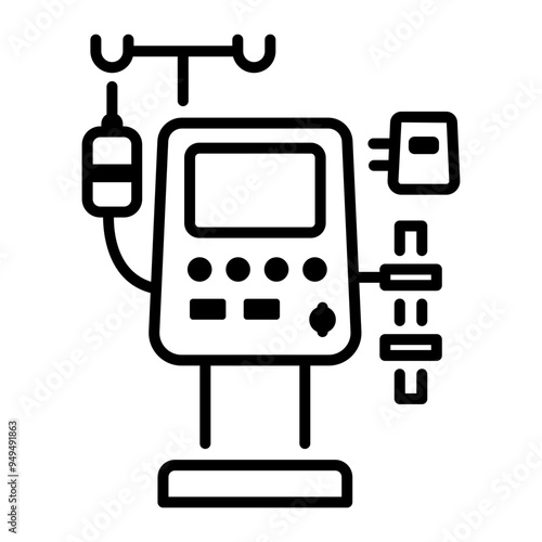 A line style icon of dialysis machine