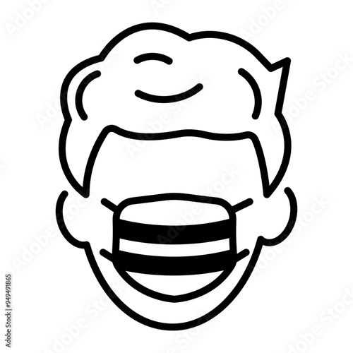 A line style icon of medical mask 