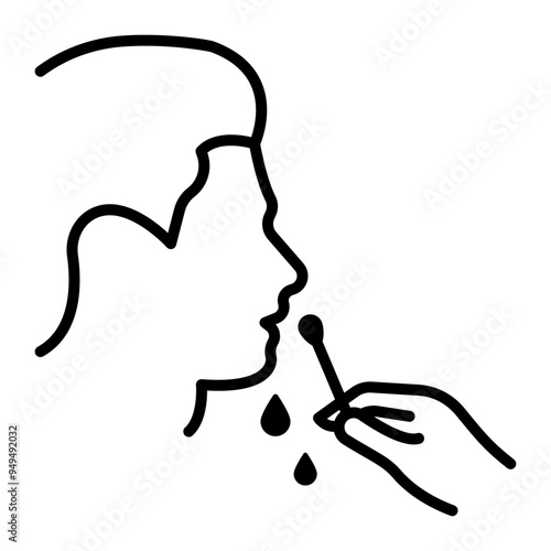 Swab test icon in line style 
