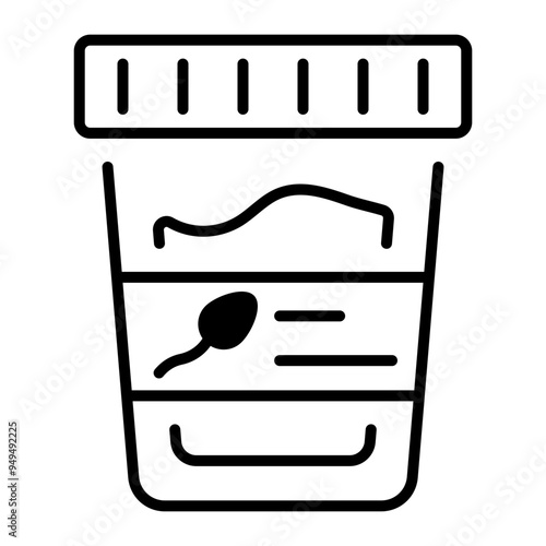 Sperm sample jar icon in line style 