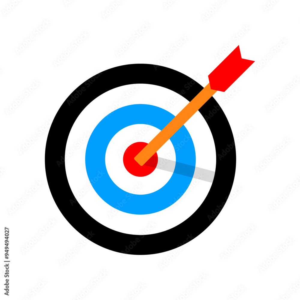 Archery target with arrow. Target vector icons, isolated on white background. Targets different shapes and color. Archery target business concept, Vector PNG Archery target with arrow. Target vector icons, isolated on white background. Targets different shapes and color. Archery target business concept, Vector PNG