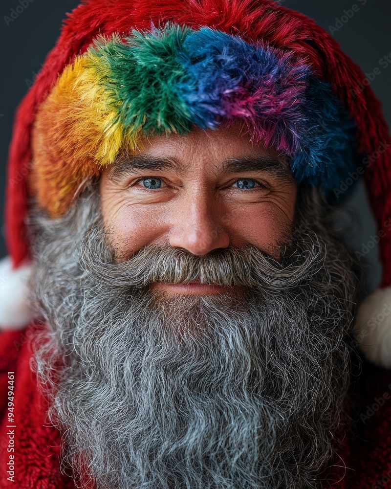 Santa Claus in sunglasses taking selfie on beach near sea. Christmas vacation Santa Claus in sunglasses taking selfie on beach near sea. Christmas vacation