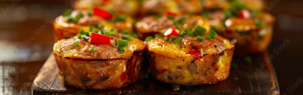 Egg Muffins with Sausage at dinner time. Egg Muffins with Sausage at dinner time.