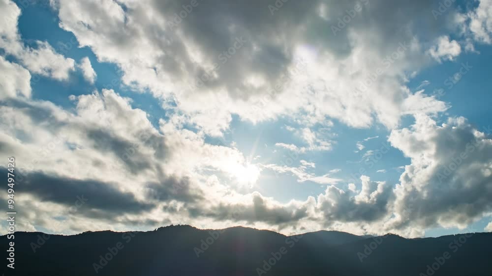 Blue sky with fluffy cloud time lapse on a sunny day 4k footage. Blue sky with fluffy cloud time lapse on a sunny day 4k footage.