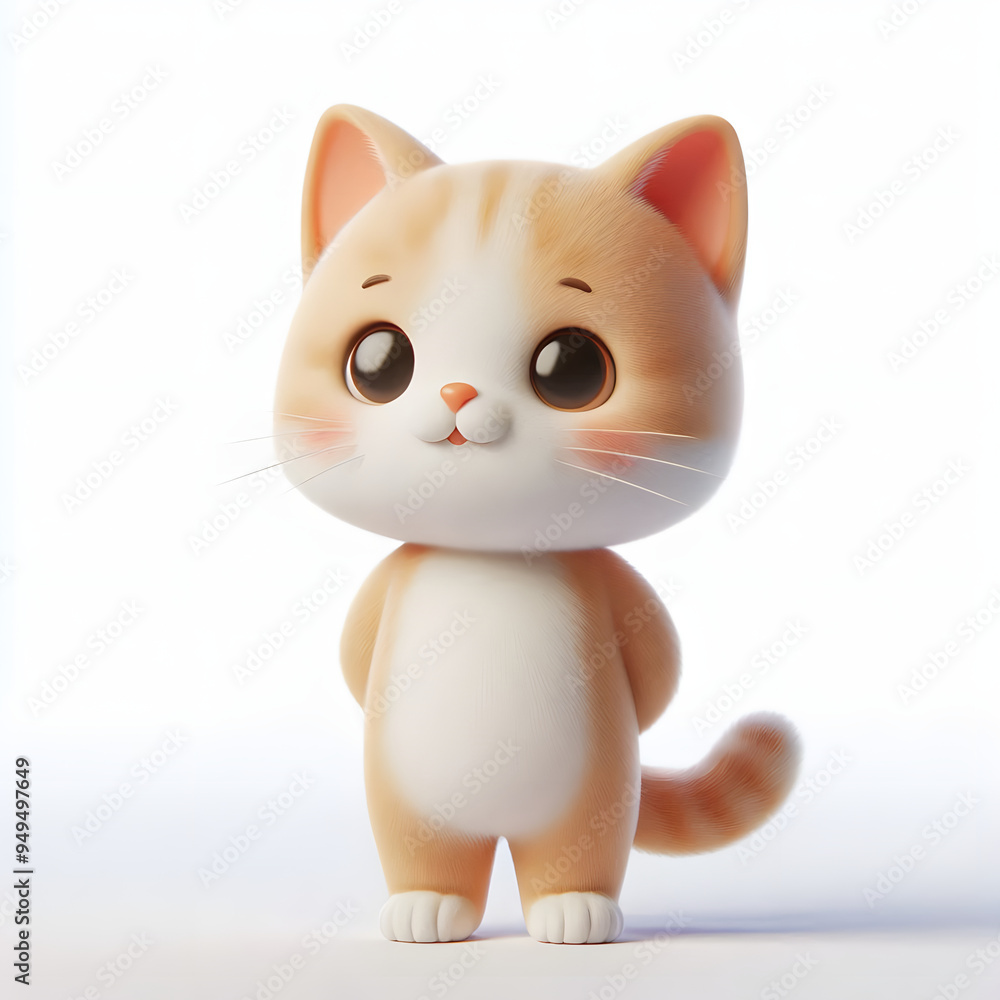 a cute 3d cat character a cute 3d cat character