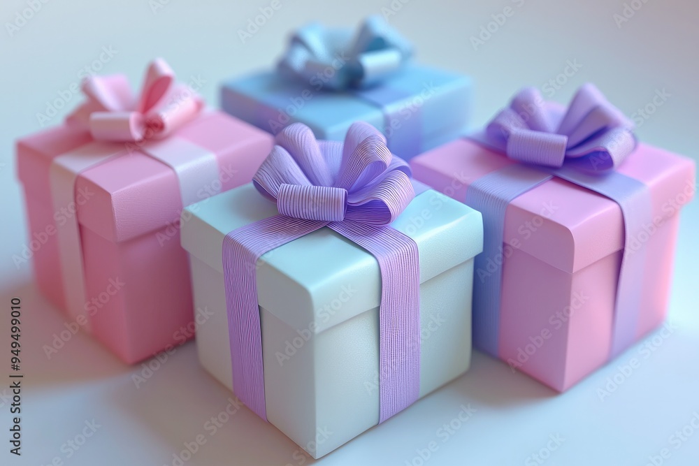 Pastel gift boxes with ribbons Pastel gift boxes with ribbons