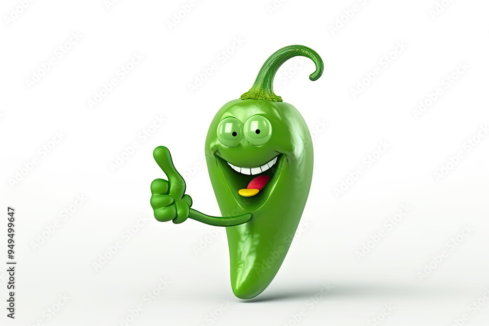 Smiling Green Chili 3D Character Giving Thumbs Up Gesture Playful and Cheerful Design for Herb Enthusiasts and Spicy Food Lovers Inspiration Smiling Green Chili 3D Character Giving Thumbs Up Gesture Playful and Cheerful Design for Herb Enthusiasts and Spicy Food Lovers Inspiration