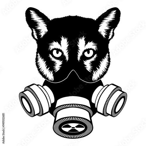 Mountain Lion In Gas Mask
