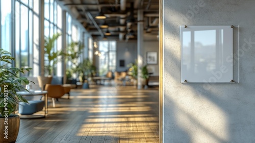 Bright Office Space with Sunlight and Plants – Generative AI