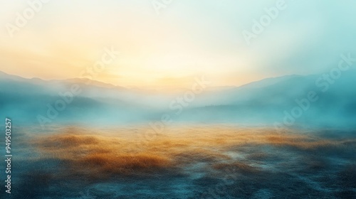 Foggy Meadow at Sunrise Generative AI