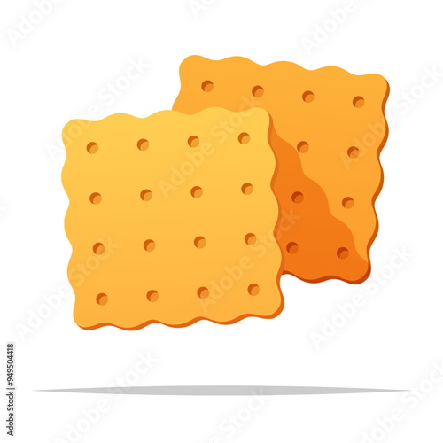 Square crackers vector isolated illustration