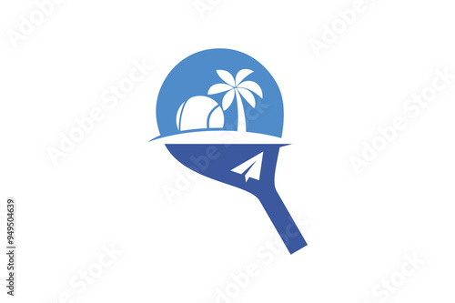 Padel tennis travel logo design vector