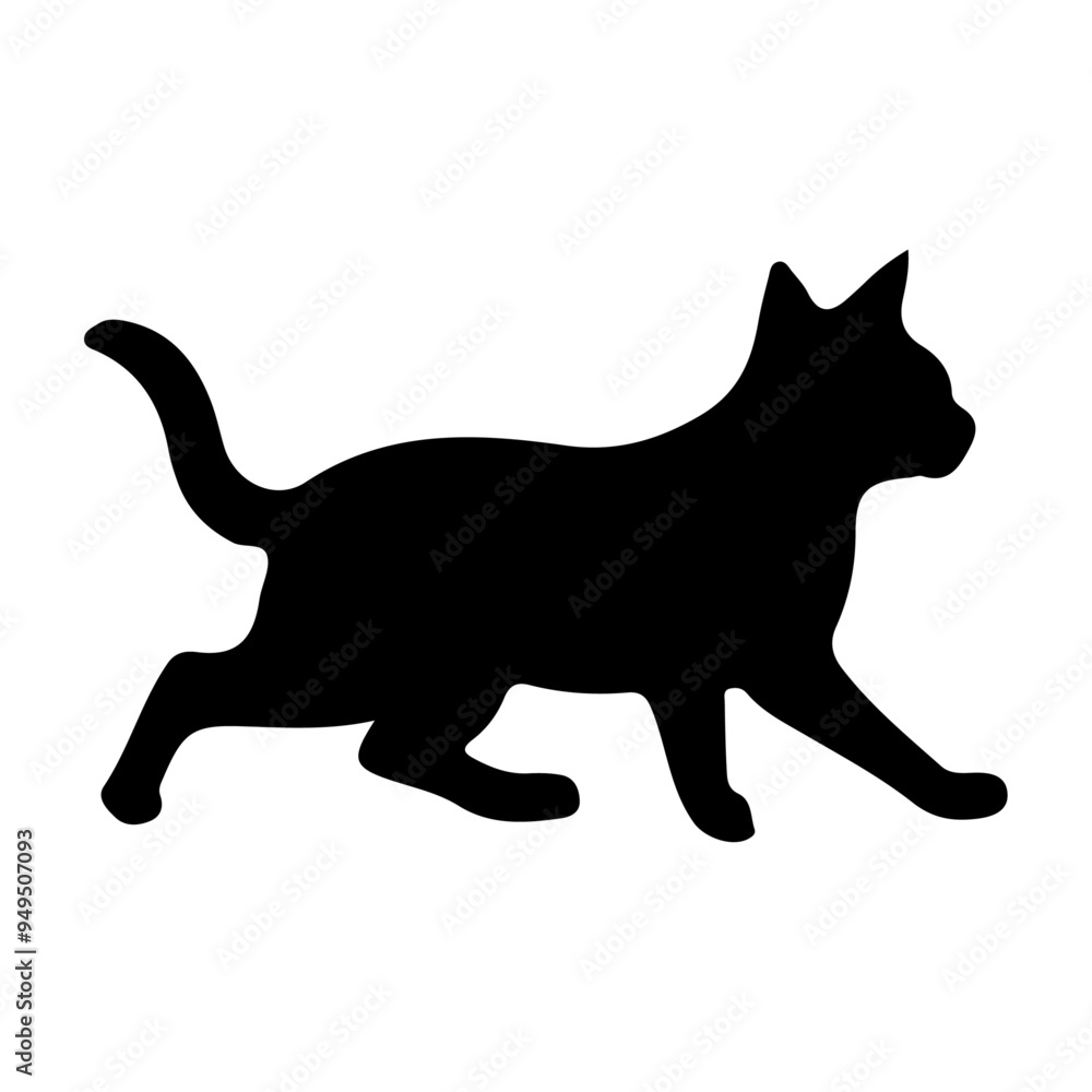 A Angry Cat vector silhouette isolated whtie background A Angry Cat vector silhouette isolated whtie background