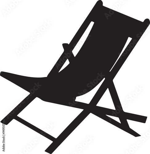 Silhouette of beach chairs and umbrellas vector illustration