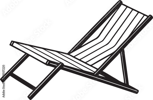 beach chairs and umbrellas vector illustration Silhouette 