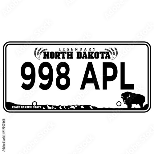 North Dakota Licence Plate photo