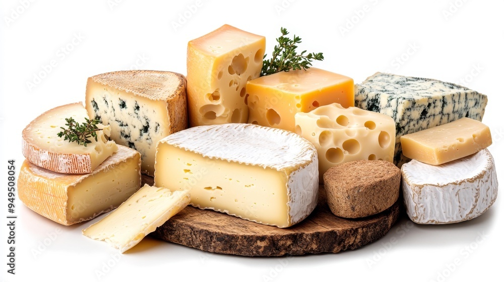 Variety of Artisan Cheeses Generative AI Variety of Artisan Cheeses Generative AI