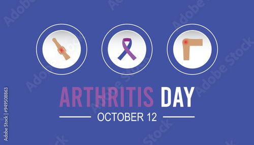 World Arthritis Day is observed every year on October. Medical Healthcare Awareness concept. background, placard, banner template Vector illustration design.