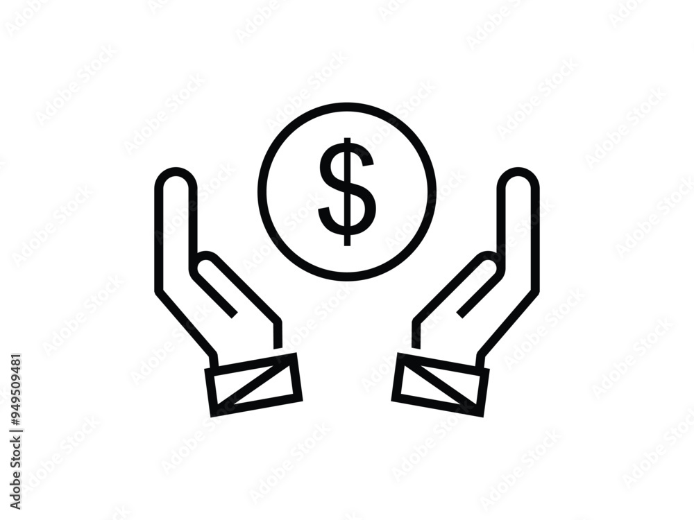 Hand Holding Dollar Coin, Salary Money, Invest Finance, Income, Dollar Hand Vector Icon, Give Cash Logo, Economy Finance Symbol, Finance Icon Logo Vector Illustration Hand Holding Dollar Coin, Salary Money, Invest Finance, Income, Dollar Hand Vector Icon, Give Cash Logo, Economy Finance Symbol, Finance Icon Logo Vector Illustration