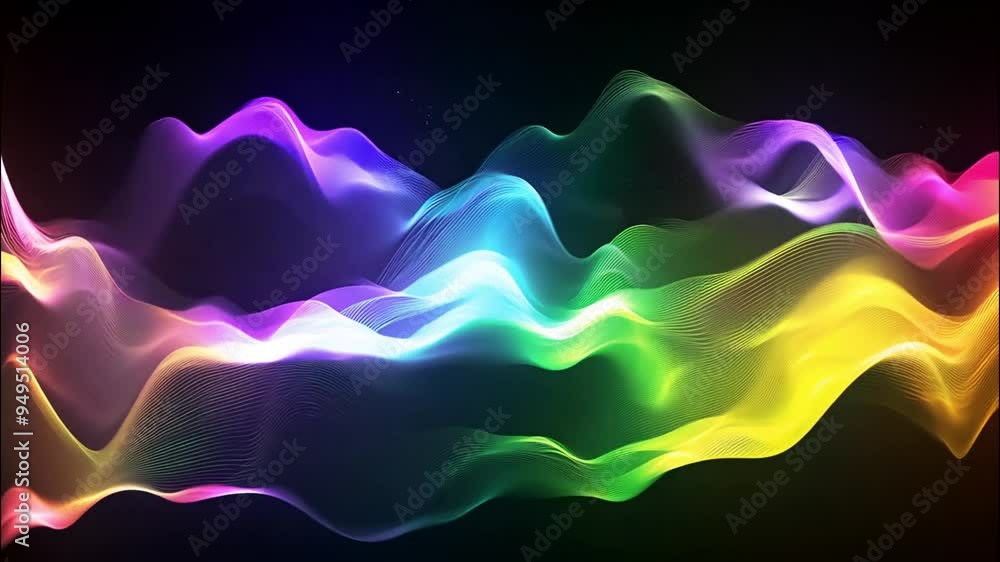 Abstract Rainbow Swirling Smoke Effect on a Black Background Abstract Rainbow Swirling Smoke Effect on a Black Background