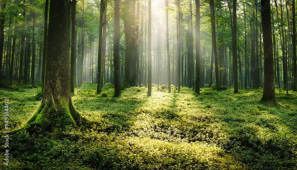 Fototapeta premium Forest image material. Forest background material.