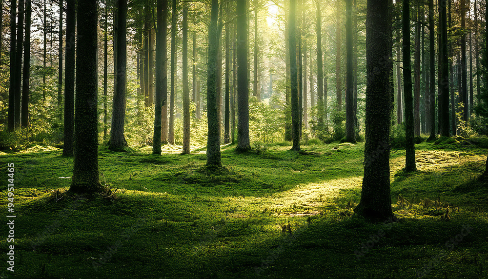 Fototapeta premium Forest image material. Forest background material.