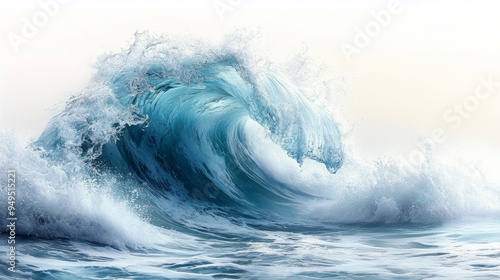 Powerful Ocean Wave in Motion Generative AI