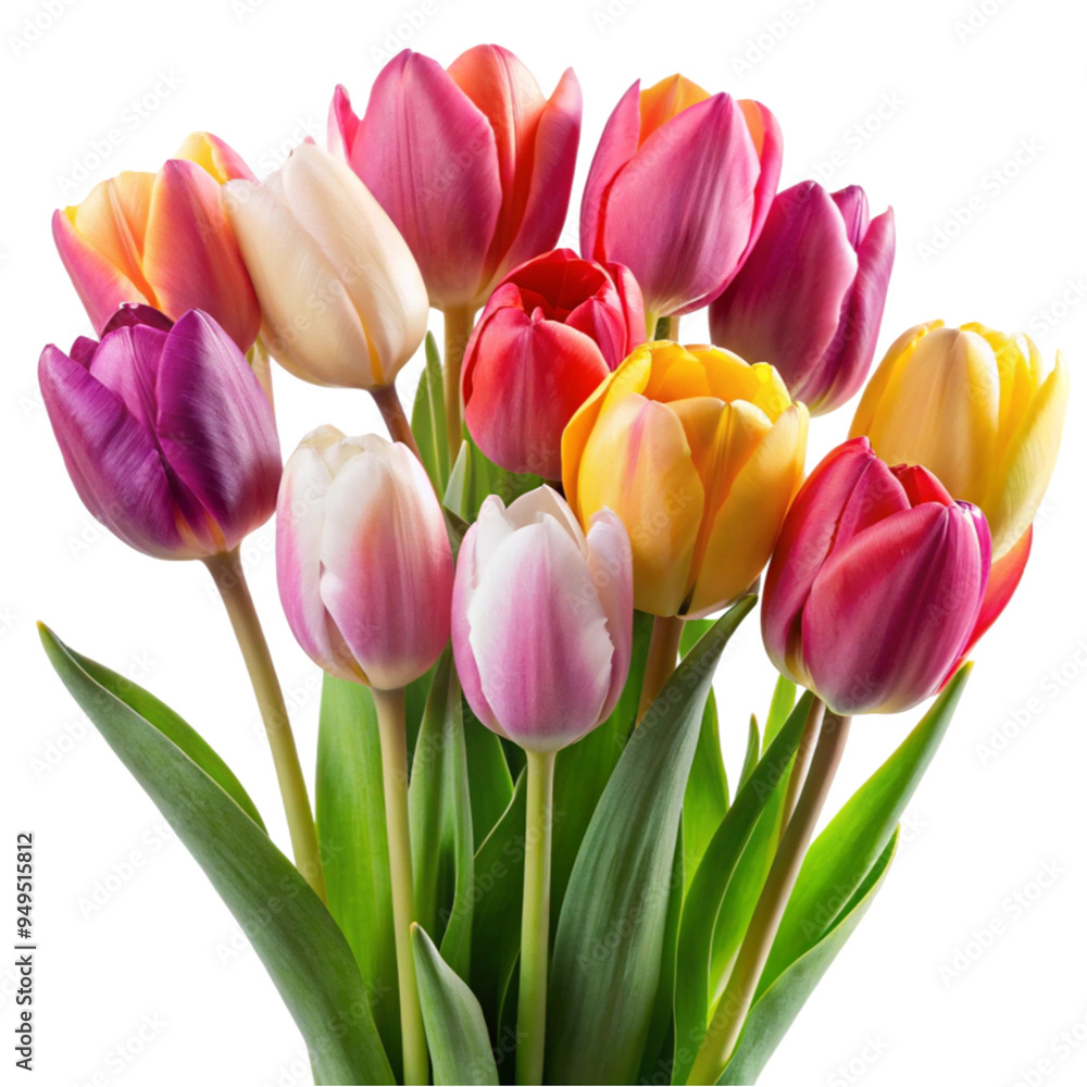 Set of tulip flowers isolated on a transparent background Set of tulip flowers isolated on a transparent background