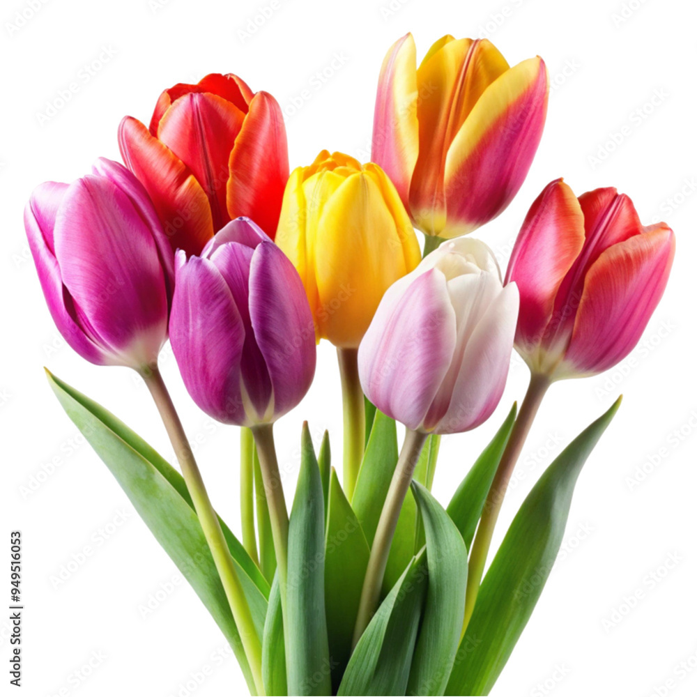 Set of tulip flowers isolated on a transparent background Set of tulip flowers isolated on a transparent background