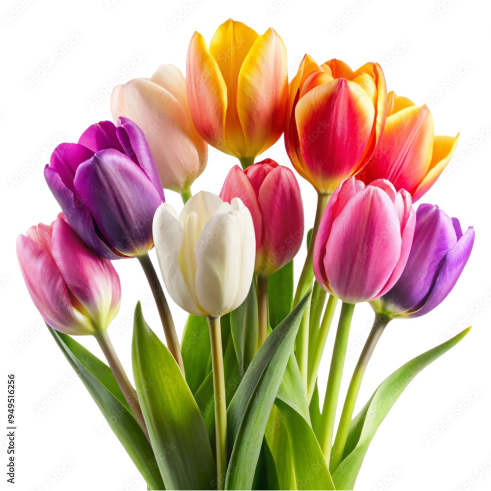 Set of tulip flowers isolated on a transparent background Set of tulip flowers isolated on a transparent background