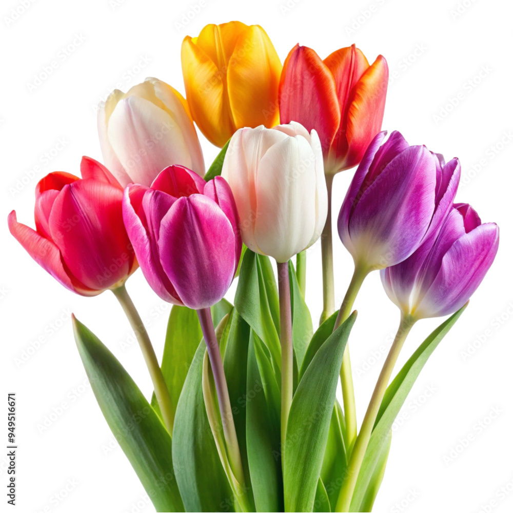 Set of tulip flowers isolated on a transparent background Set of tulip flowers isolated on a transparent background
