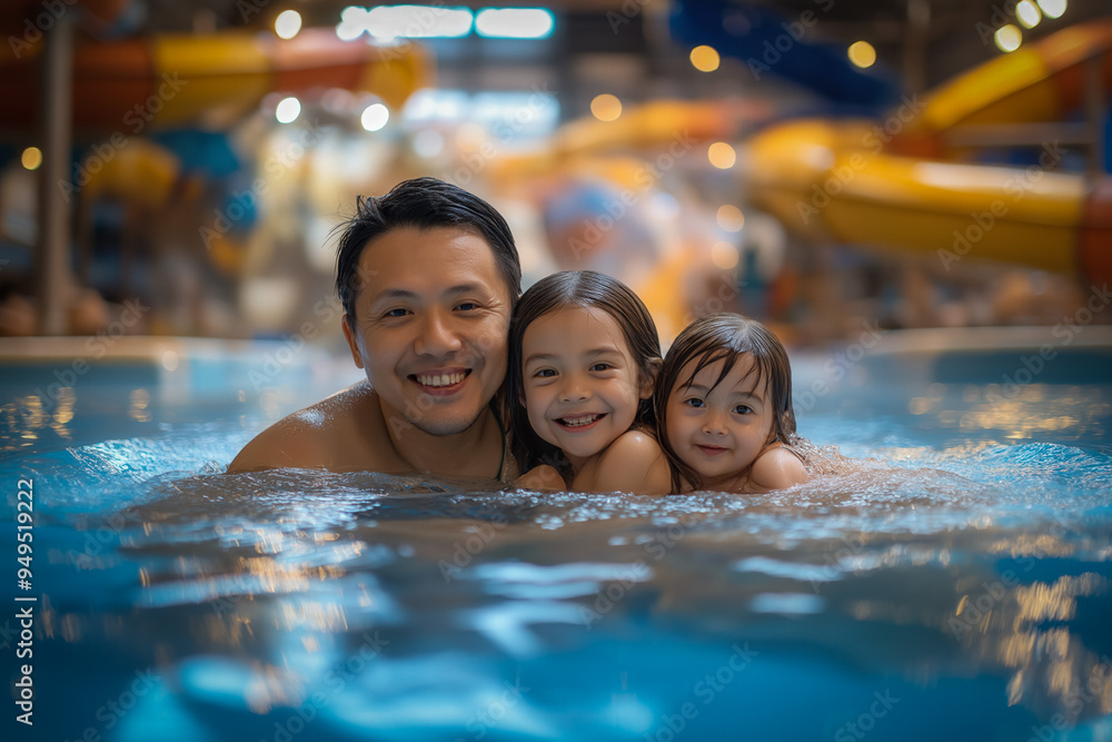 Obraz premium Family In Waterpark
