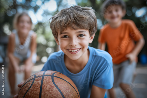 Family Playing Basketball