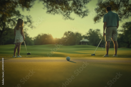Family Playing Golf
