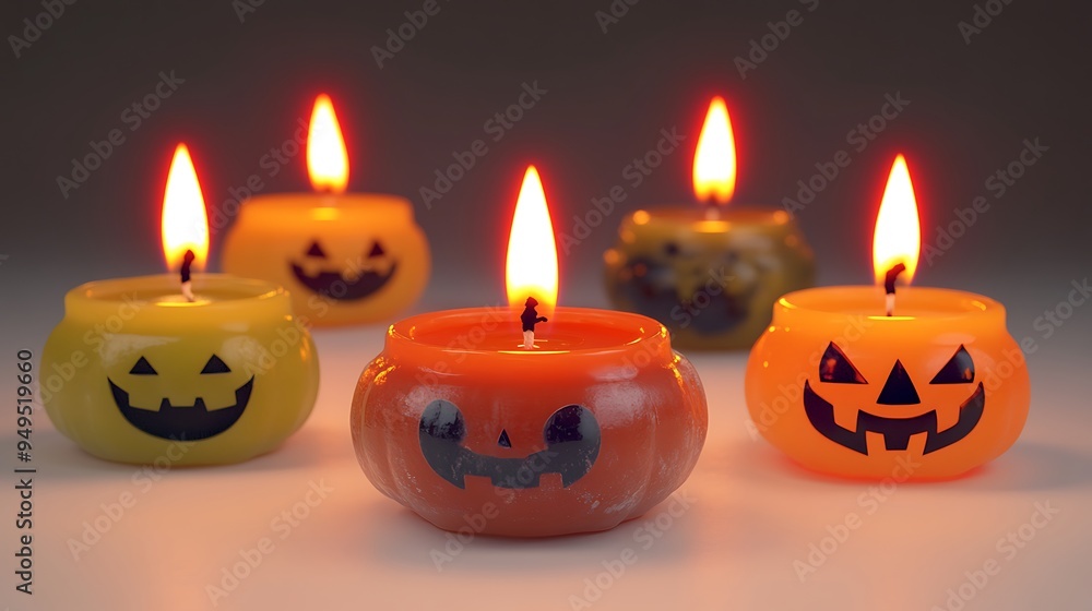 Spooky Floating Candles on a White Background for Halloween Sales. 32k, Spooky Floating Candles on a White Background for Halloween Sales. 32k,